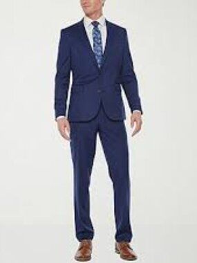 JF Ferrar Mens 2 Button Stretch Technology Super Slim Blazer in Bright Blue New